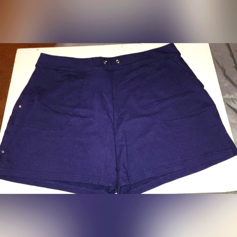 Navy Blue-Purple Shade, Bermuda, Summer Shorts, Beach Shorts, Pockets, XL - Picture 7 of 8